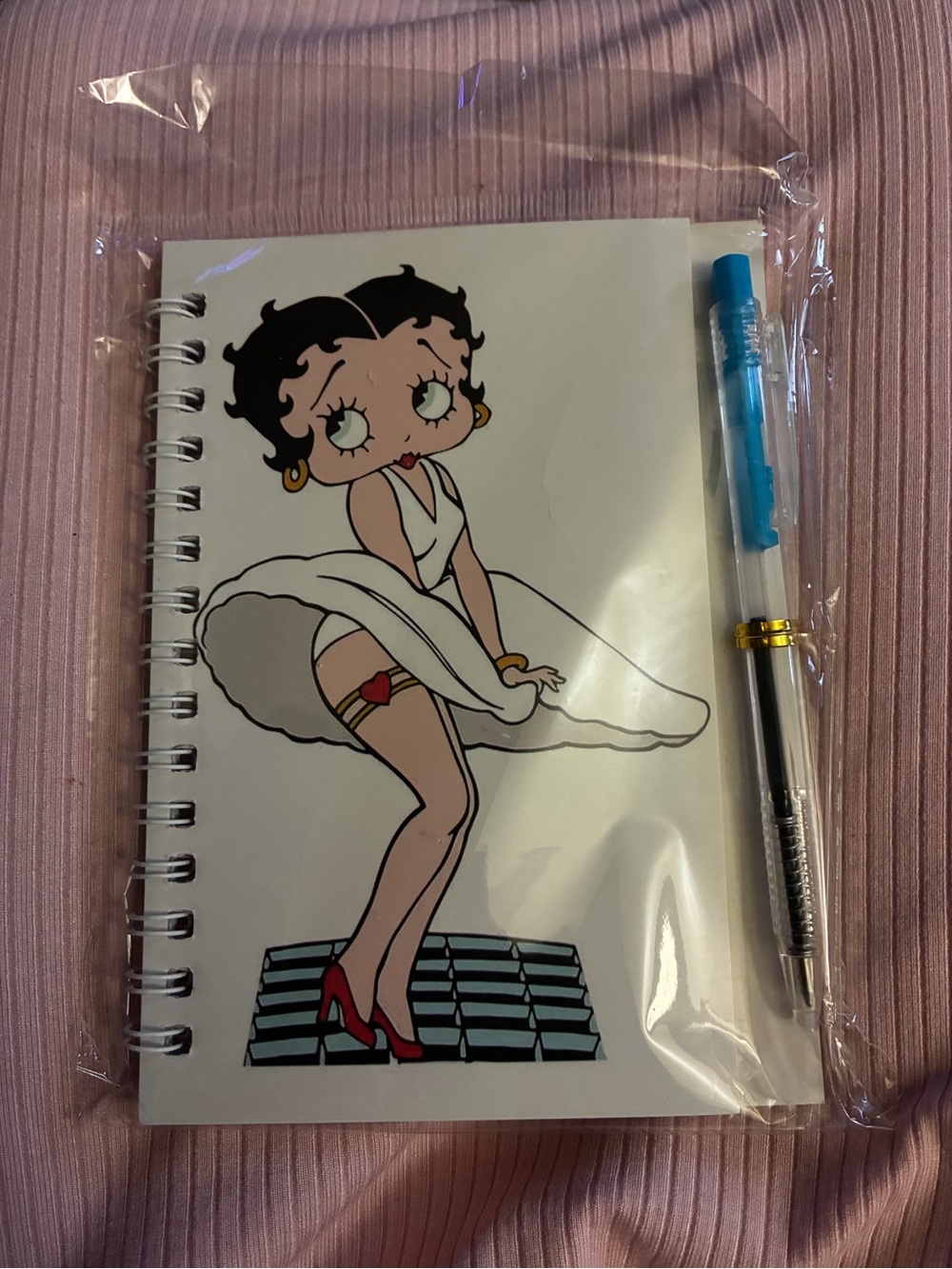 Betty Boop Notebook with White, Red and Black Illustration